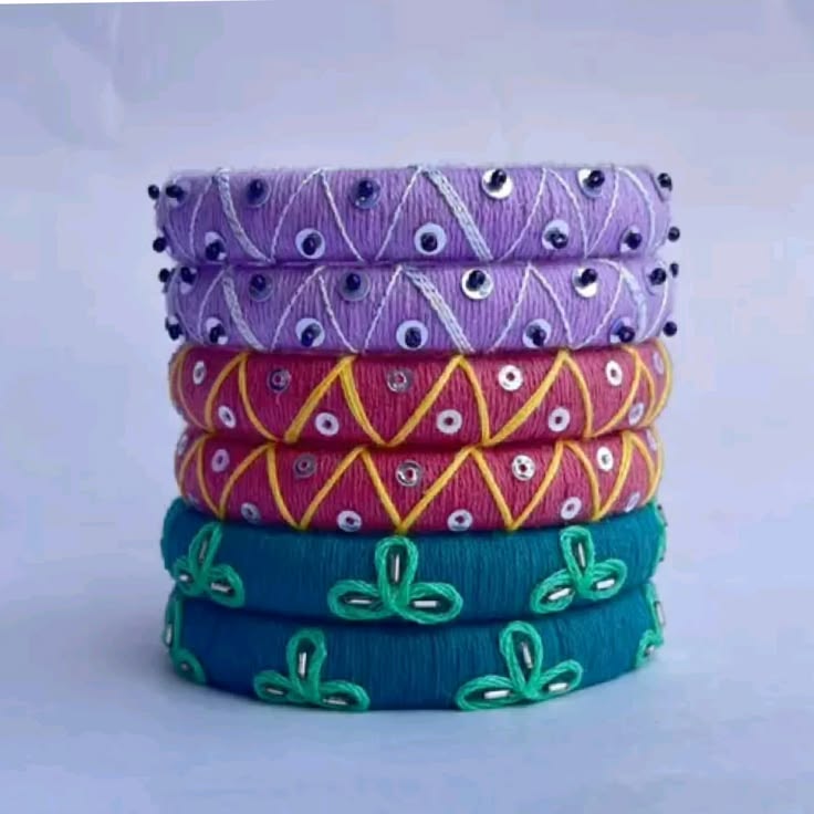 Teal Silver Pearl Bangle Set
